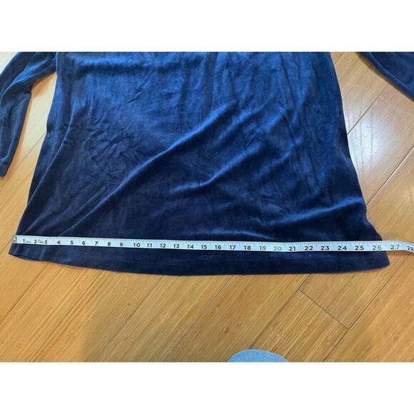 Pure Jill Blue Tunic Shirt Women XL Velvet Fairy Lagenlook Cottage Grandma Core - Picture 8 of 11
